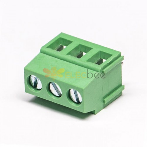 螺釘式接線端子排直式3芯接PCB板連接器綠色 3.50mm