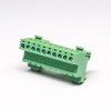 螺釘式接線端子排面板安裝穿孔式10芯綠色端子座