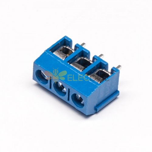 LED接线端子 接线蓝色直式3芯穿孔式插PCB板