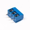 Terminal Block Connector Straight Blue for PCB Mount 3pin Through Hole