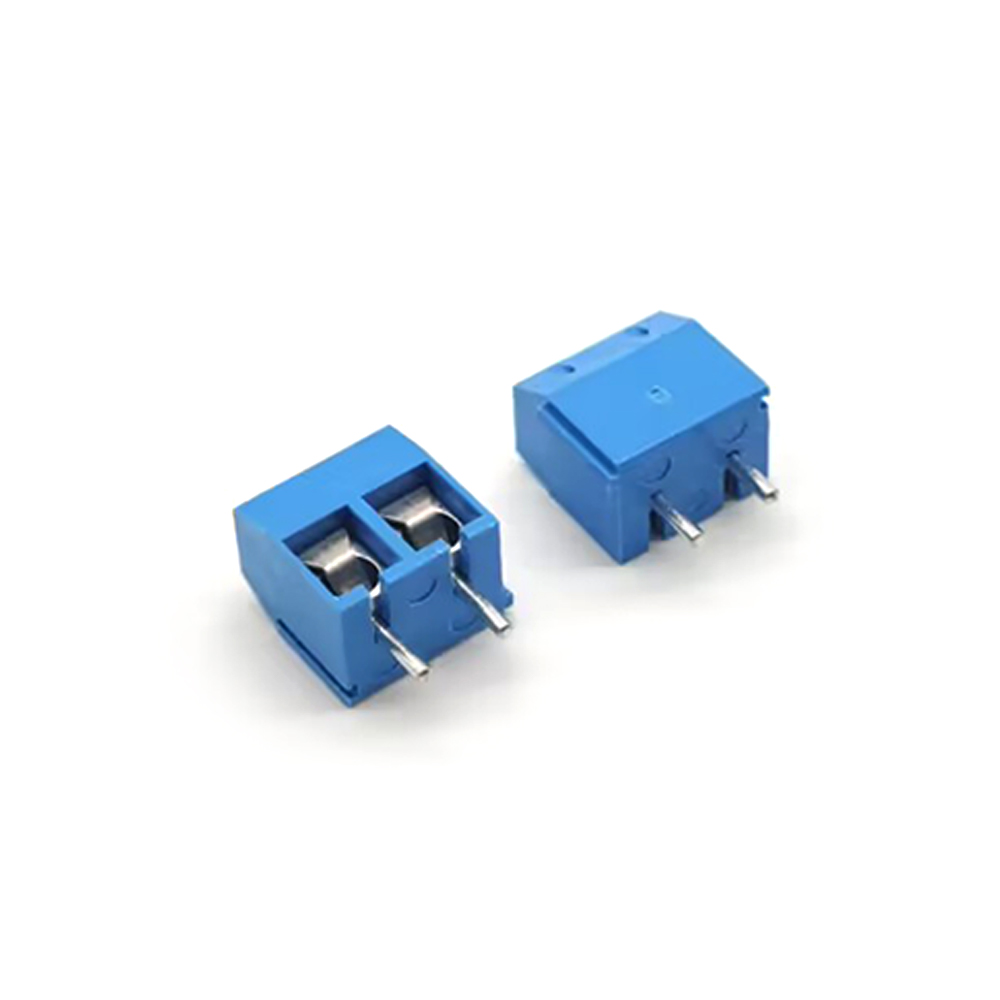蓝色2p端子直式蓝色螺钉式插PCB板安装