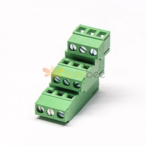 PCB接線端子 綠色3排 9芯帶9個螺釘的插拔式綠色端子接線