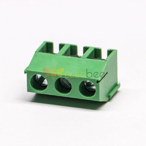 PCB接线端子绿色3排螺钉式3芯压线端子