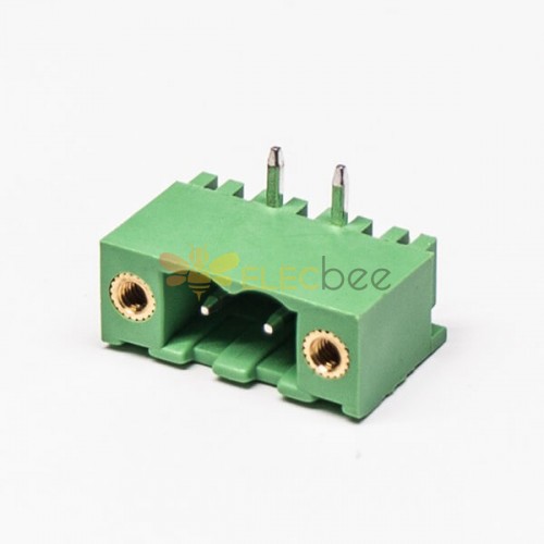 Conector pcb do tipo plugável verde do ângulo do bloco de 2 pinos
