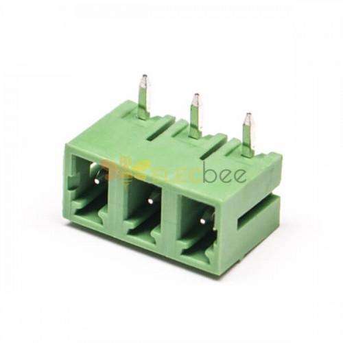 3 pin Terminal Blok 90 Derece PCB Konnektör Plastik Yeşil