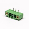 綠色接線端子2孔法蘭彎式3芯插孔PCB板安裝端子連接器
