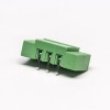 3-poliger Klemmenblockstecker rechtwinklig mit 2 Schraubloch grün steckbarer Stecker