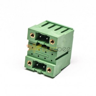 4 pin Terminal Block 4 Screw Holes Square Pluggable Connector for Panel Mount