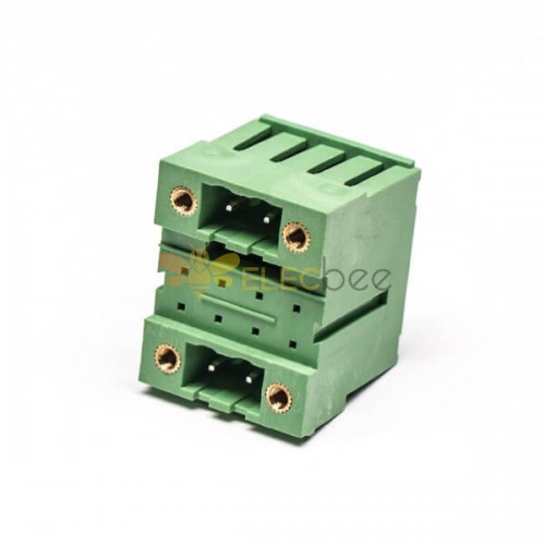 4 broches Terminal Block 4 Screw Holes Square Pluggable Connector for Panel Mount