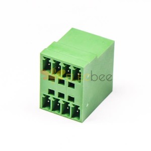 8芯接線端子雙排方形直式綠色接PCB板端子座
