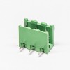插拔式接线端子弯针3芯穿孔式PCB板安装绿色端子接线