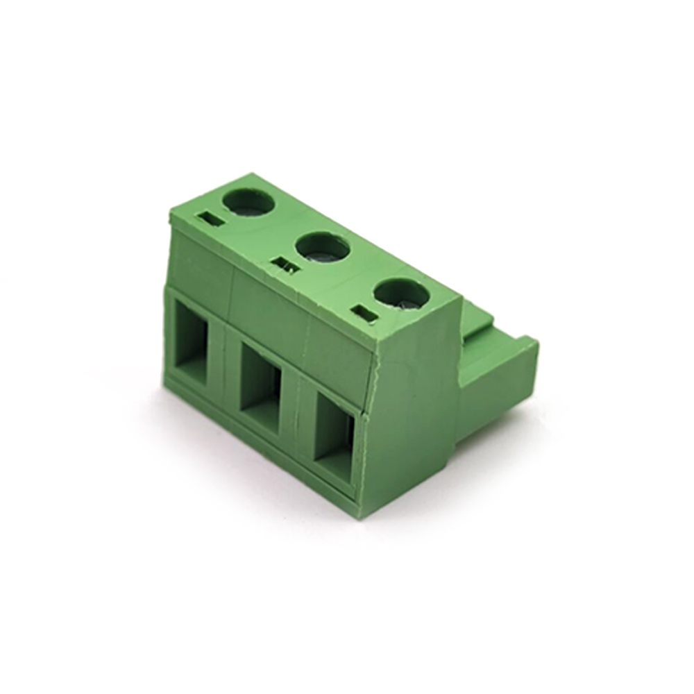 Вставной винтовой клеммный блок для печатной платы, 3-контактный разъем, прямоугольный зеленый разъем