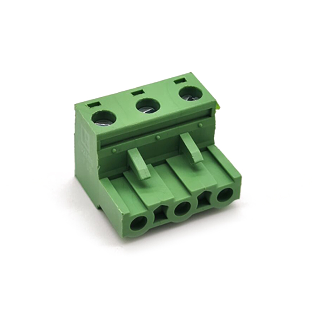 Вставной винтовой клеммный блок для печатной платы, 3-контактный разъем, прямоугольный зеленый разъем