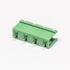 插拔式接线端子接线绿色4芯穿孔式PCB板安装直式端子绿色
