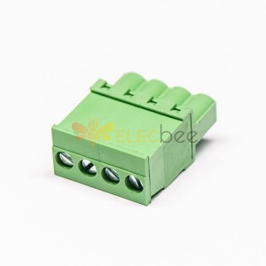 插头接线端子直式绿色插拔式4螺丝插头绿色端子直式