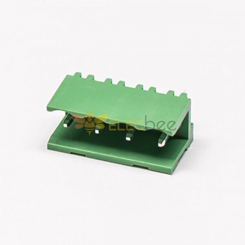PCB插拔式接线端子4芯直式穿孔插板式PCB板安装绿色