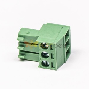 Plug in Terminal Block Connector Straight Through Hole with 3 Screw Green Connector