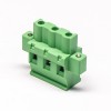 Plug in Terminal Block Straight Through Hole 3pin Green Clamp Type