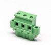 Plug in Terminal Block Straight Through Hole 3pin Green Clamp Type