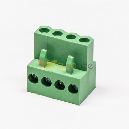 Branchez les blocs terminaux verts pluggable avec 4 trous de prise