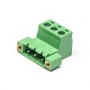 螺钉式插拔式PCB接线端子3芯弯式带2孔法兰绿色插拔式端子