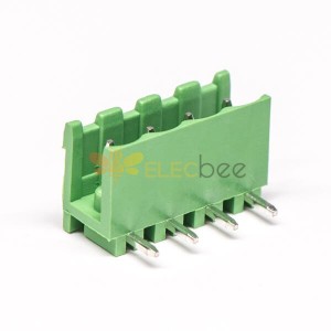 绿色弯端子4芯弯式穿孔式绿色PCB板插拔式接线端子