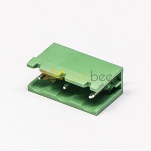 插拔式PCB接线端子3芯直式穿孔绿色端子插拔式