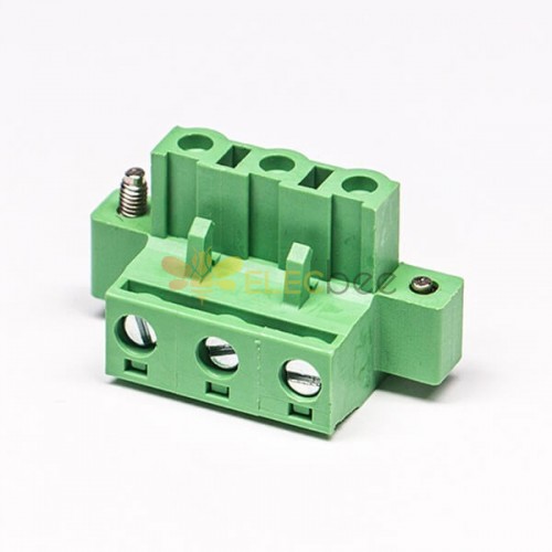 插拔式螺釘接線端子綠色螺母鎖緊插拔式接線連接器