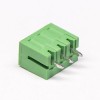 直弯针PCB接线端子3芯直式180度穿孔PCB板安装绿色端子