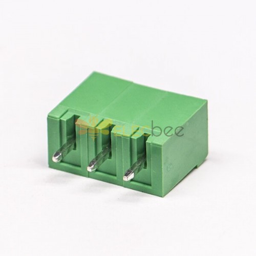 Terminal Block Plug Socket 3pin Straight Through Hole Conector enchufable verde