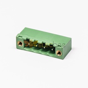 插拔式接線端子連接綠色穿孔直式插板2孔法蘭安裝