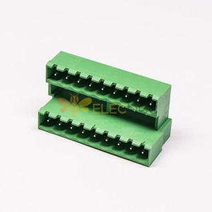 插拔式双层接线端子18芯直式PCB板180度直插式绿色接线端子座子
