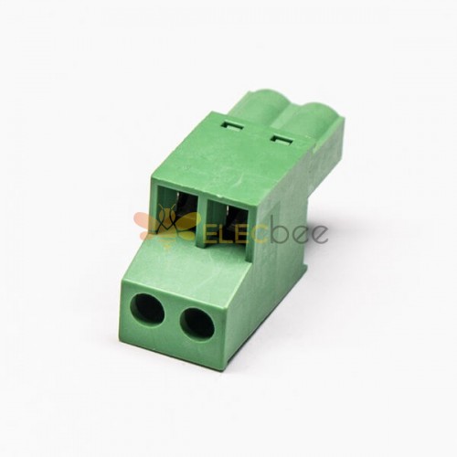 插拔端子梯式双层4孔接线插拔式绿色端子连接器