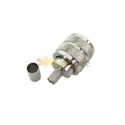 Nickel Plated UHF Plug Male Crimp Connector for Cable RG316/RG174