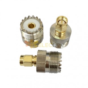 UHF Female Jack to SMA Male Plug Nickel Plated Gold-plated RF Adapter