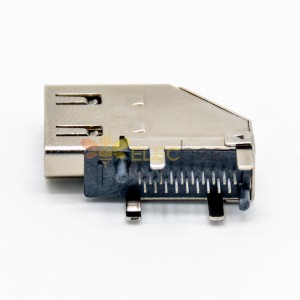 Angled HDMI Connector Female Type for PCB Application
