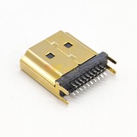 HDMI male connector 19p Straight Edge Mount for PCB