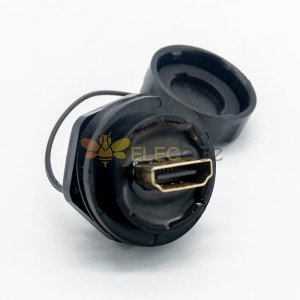 Waterproof HDMI female to female adapter 19pins Panel Mount HDMI connectors IP68 with Dust-cover