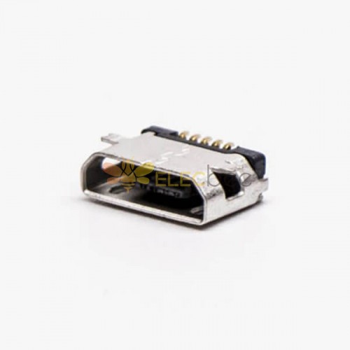micro usb 接口B型母頭SMT全貼板5針平口連接器