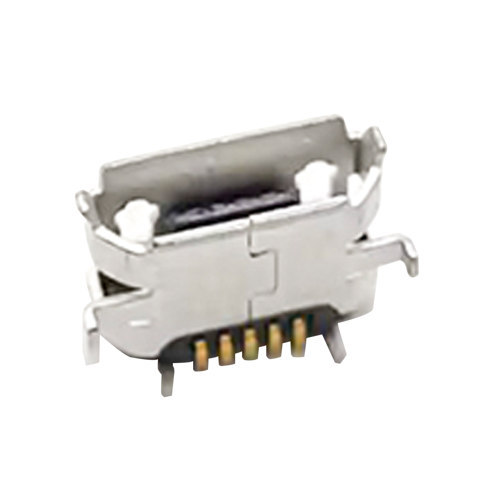 Conector Micro USB B Fêmea 5 Pinos SMT Tipo B Direto para Montagem de PCB 8.3-4.45
