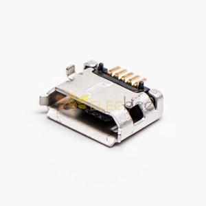 Micro USB Dual Female 5 Pin SMT Type B DIP 6.4 PCB için düz