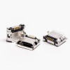 Micro USB Dual Female 5 Pin SMT Type B DIP 6.4 PCB için düz
