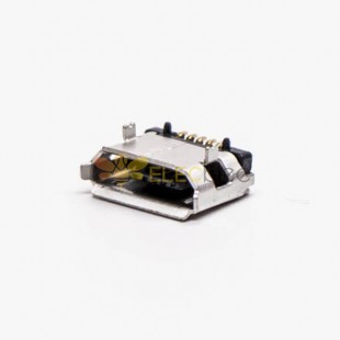 micro usb接口母座5pinB型插板直式SMT腳間距5.65