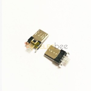 Micro USB Male Connector Nickel-plated SMT Soudering 180 Degree pour PCB