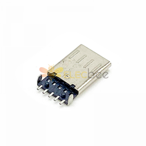 Conector Micro USB Tipo B ángulo recto Macho SMD para montaje en placa CI