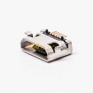 USB مايكرو أنثى 5 دبوس SMT نوع 180 درجة لتركيب ثنائي الفينيل متعدد الكلور 20 قطعة