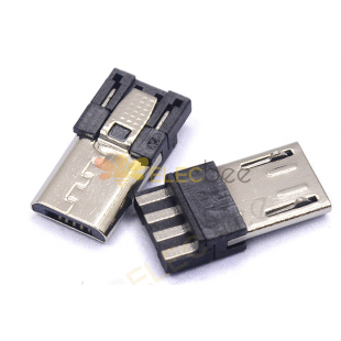Conector macho micro USB de 5 pines tipo vendido recto para cable
