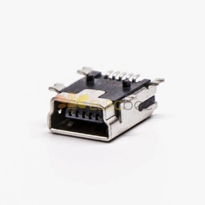 Mikro USB Kadın Panel Montaj 90 Derece SMT Tip B Konektörü