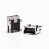 Mikro USB Kadın Panel Montaj 90 Derece SMT Tip B Konektörü