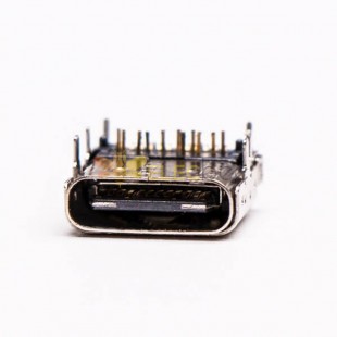 PCB 마운트를 위한 10pcs 유형 C 커넥터 USB 여성 직각 DIP SMT